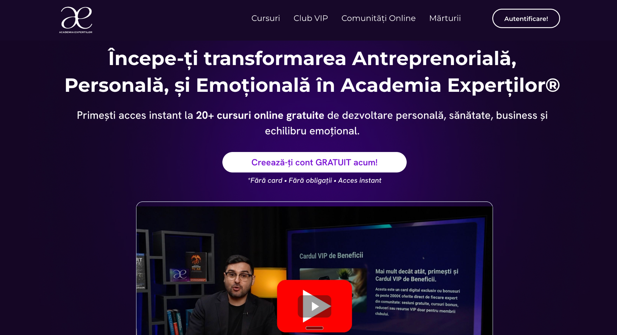 Captură reprezentativă Academia Experților