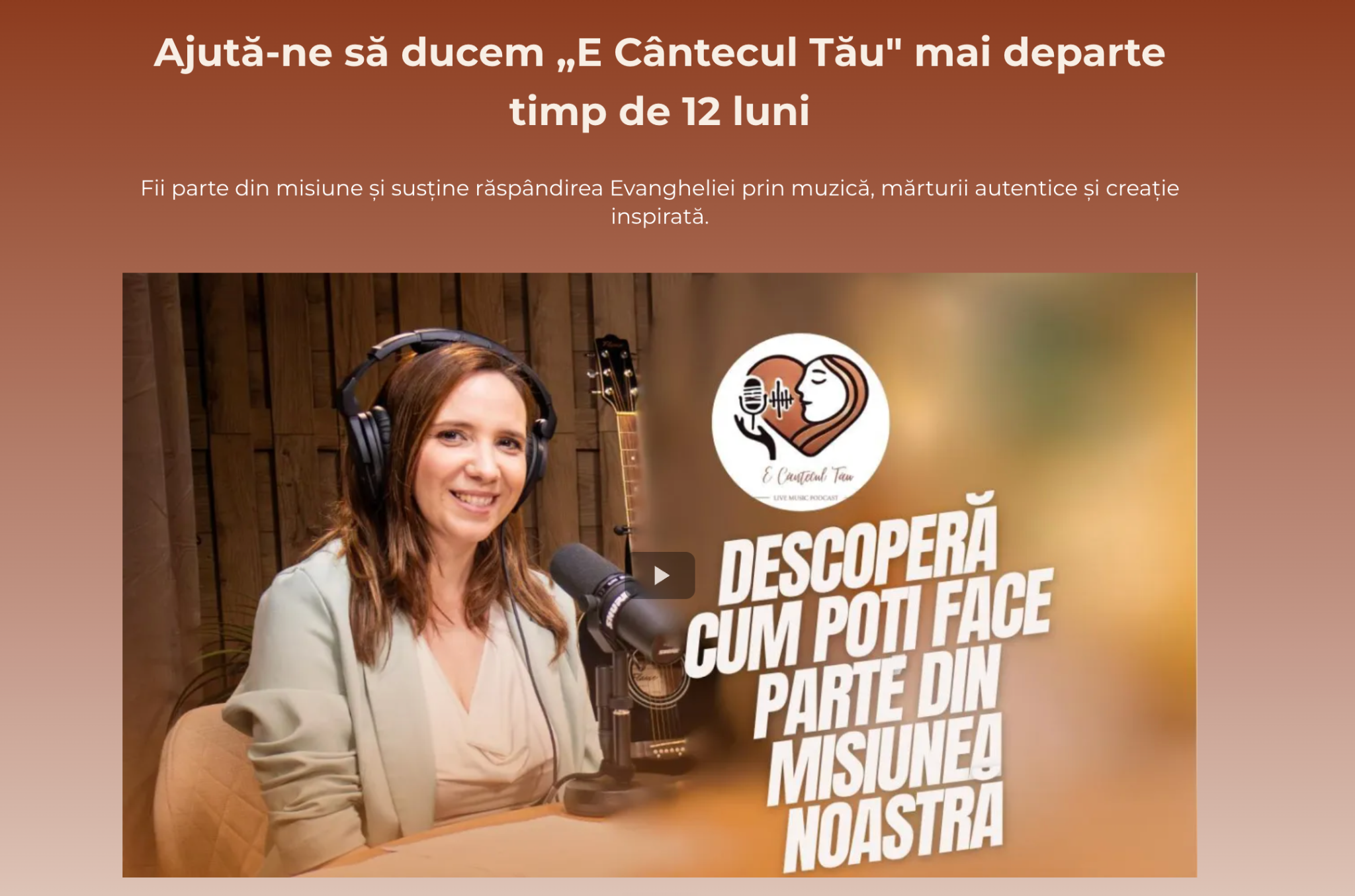 Captură reprezentativă proiectul E cântecul tău